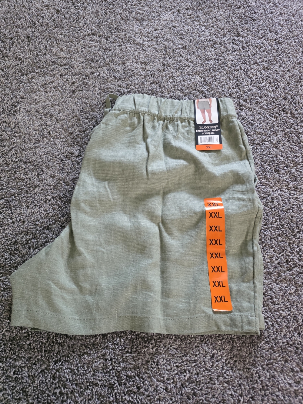 Blank NYC Linen Blend Shorts in Sage Green